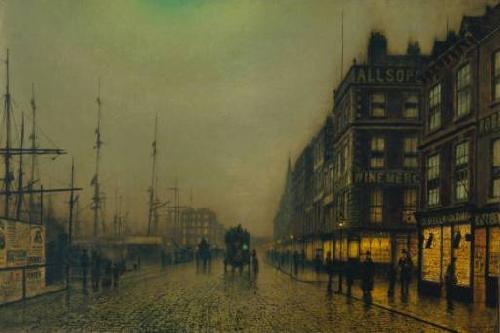 Atkinson Grimshaw Liverpool Quay by Moonlight China oil painting art